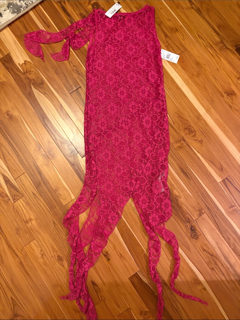 Women's Fuchsia Lace Chemise Nightdress